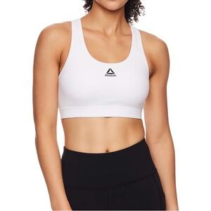 Reebok White Sports Bra Medium Support